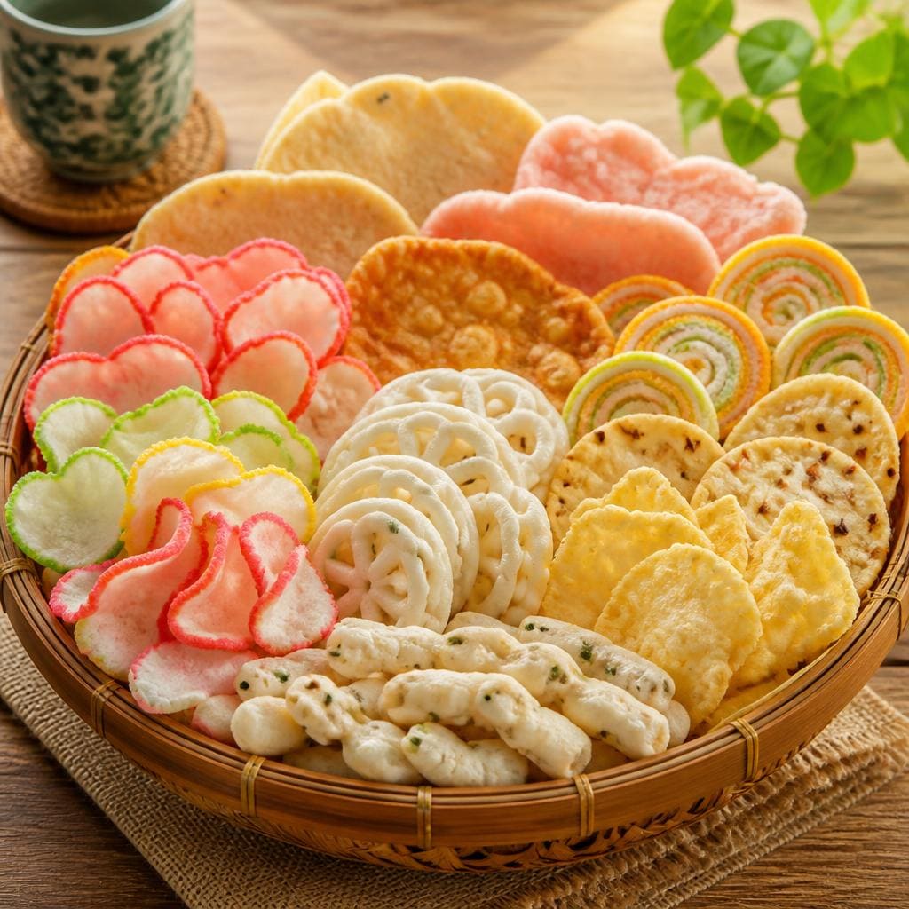 Kerupuk Campur Te Sate dengan pilihan kerupuk renyah sebagai pelengkap makan